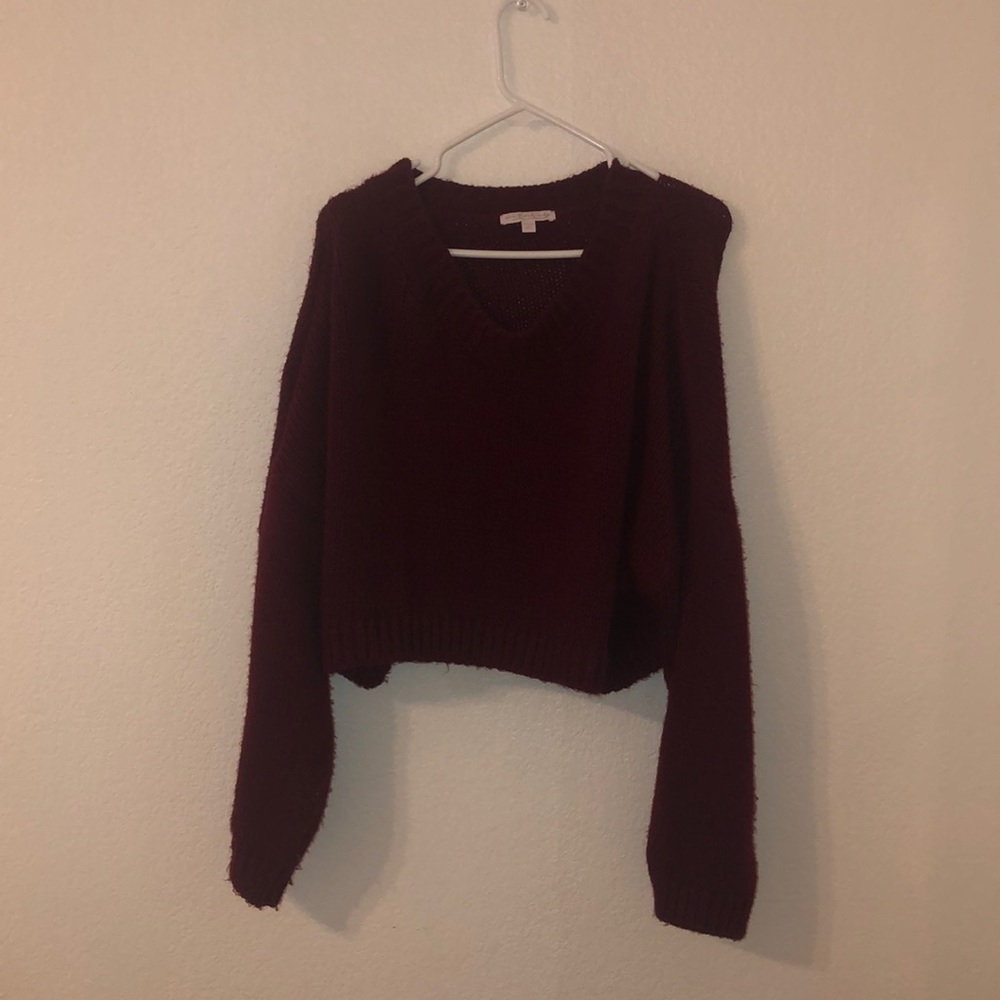 Red crop sweater